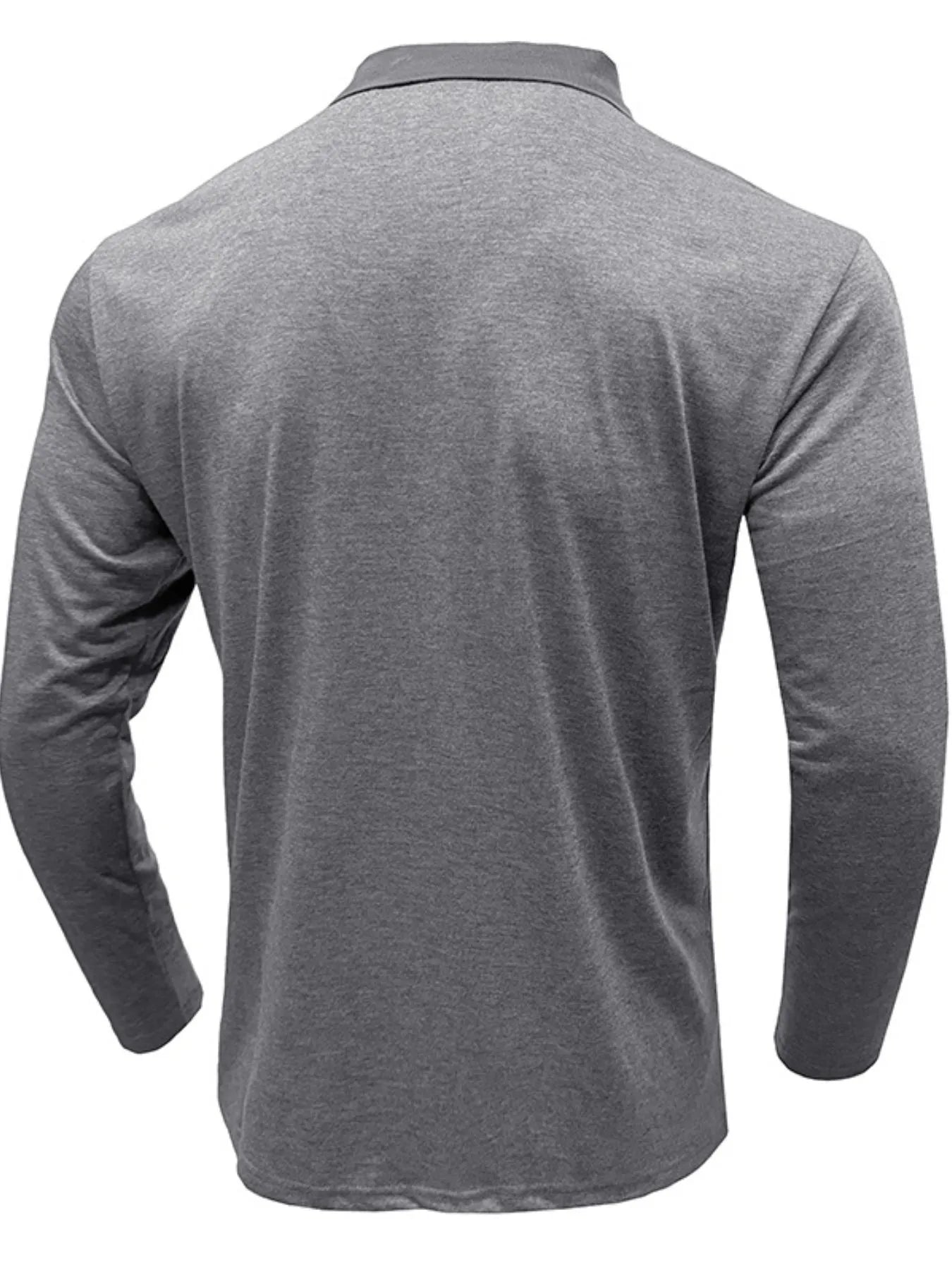 Men's Color Block Striped Long Sleeve Polo Shirt - Premium Men's Polo shirt from Trendsi - Just $39.99! Shop now at Handbags Specialist Headquarter