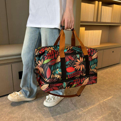 Canvas Printed Travel Bag - Premium Luggage Travel Bags from Trendsi - Just $38.99! Shop now at Handbags Specialist Headquarter