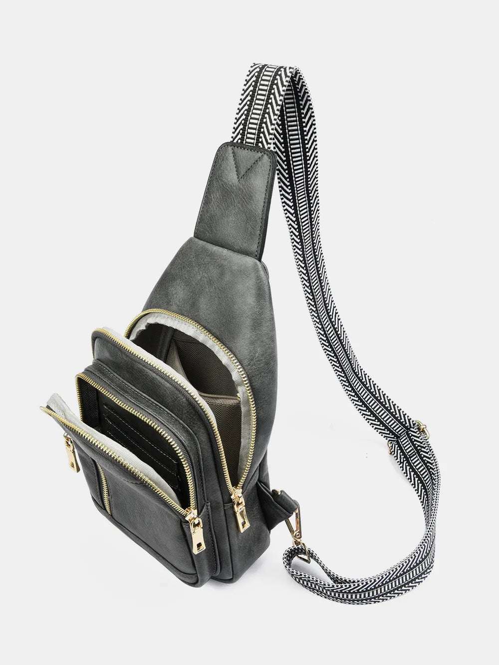 PU Leather Adjustable Strap Crossbody Bag - Premium Crossbody Bag from Trendsi - Just $37.99! Shop now at Handbags Specialist Headquarter