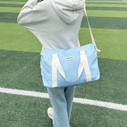 Textured Nylon Travel Bag - Premium travel-bag from Trendsi - Just $44.99! Shop now at Handbags Specialist Headquarter