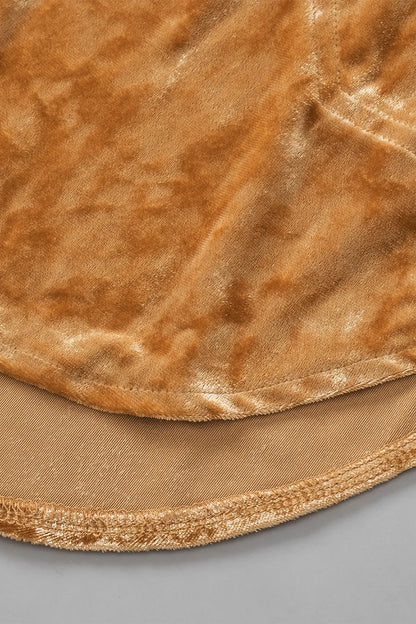 Button Down Loose Fit Velvet Shirt - Premium Women's Down Shirt Tops from Trendsi - Just $40.18! Shop now at Handbags Specialist Headquarter