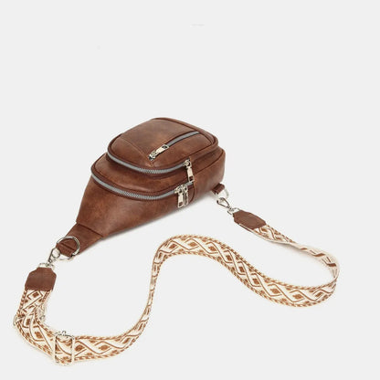 PU Leather Crossbody Bag with Two Detachable Strap - Premium Crossbody Bag from Trendsi - Just $38.99! Shop now at Handbags Specialist Headquarter