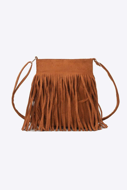 Adored PU Leather Crossbody Bag with Fringe - Premium Crossbody Bag from Trendsi - Just $26.99! Shop now at Handbags Specialist Headquarter