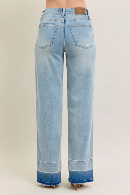 Judy Blue Full Size Mr Release Hem Wide Leg Jeans Plus Size - Premium Women / Jeans & Denim from Trendsi - Just $67.99! Shop now at Handbags Specialist Headquarter