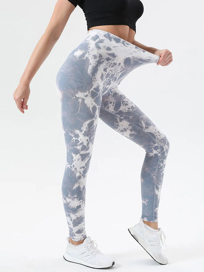 Tie-Dye High Waist Active Leggings - Premium Leggings from Trendsi - Just $41.40! Shop now at Handbags Specialist Headquarter