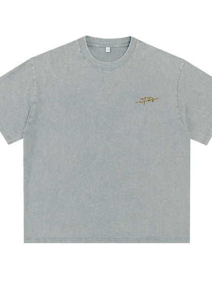 Men's Plus Size Round Neck Letter Graphic T-Shirt - Premium Men's T-Shirt from Trendsi - Just $27.99! Shop now at Handbags Specialist Headquarter