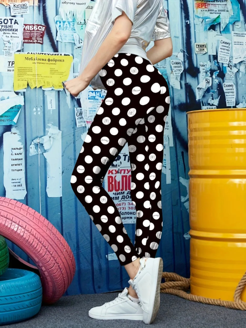 Printed High Waist Skinny Leggings - Premium Leggings from Trendsi - Just $36.72! Shop now at Handbags Specialist Headquarter