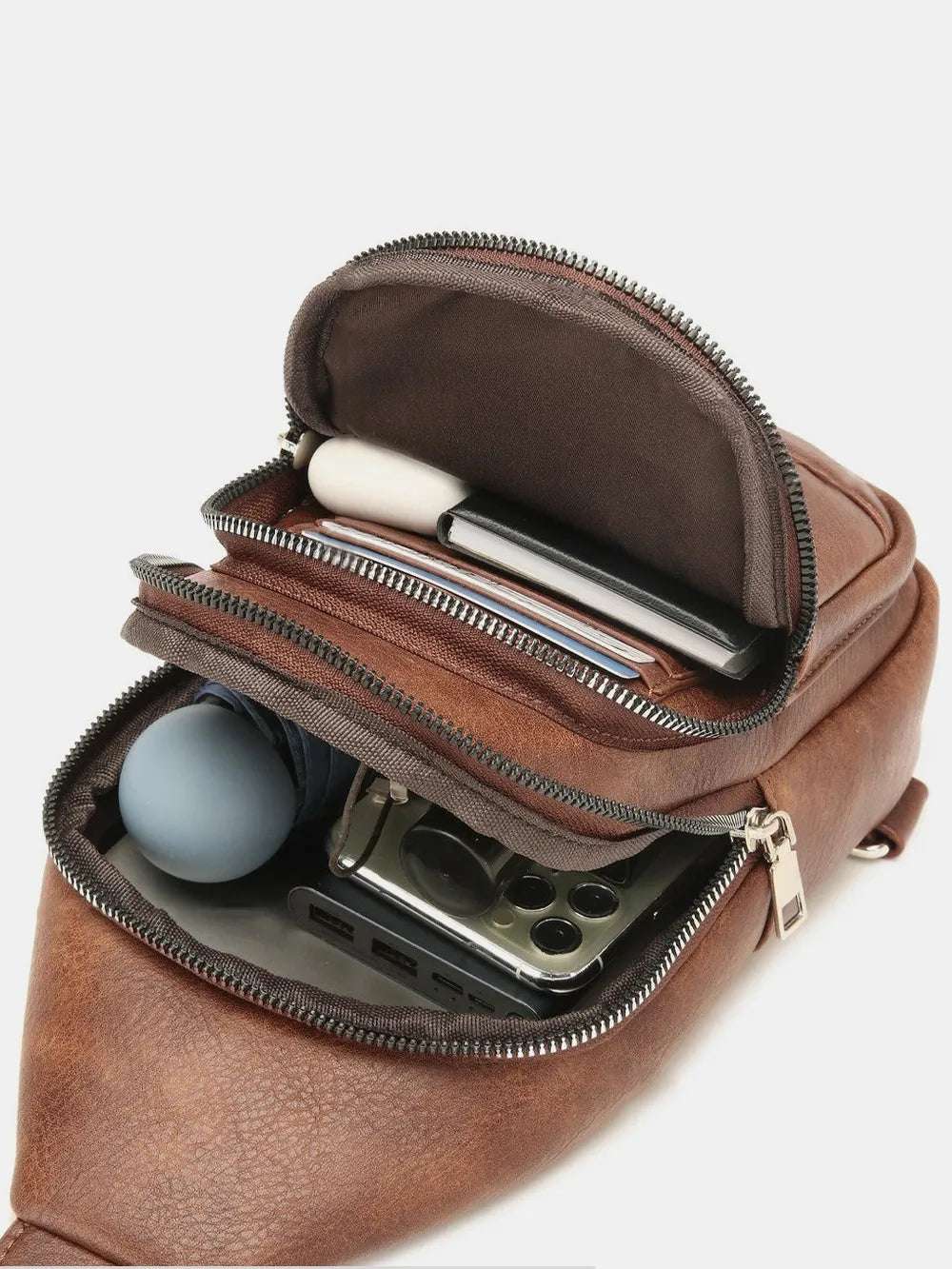 PU Leather Crossbody Bag with Two Detachable Strap - Premium Crossbody Bag from Trendsi - Just $38.99! Shop now at Handbags Specialist Headquarter