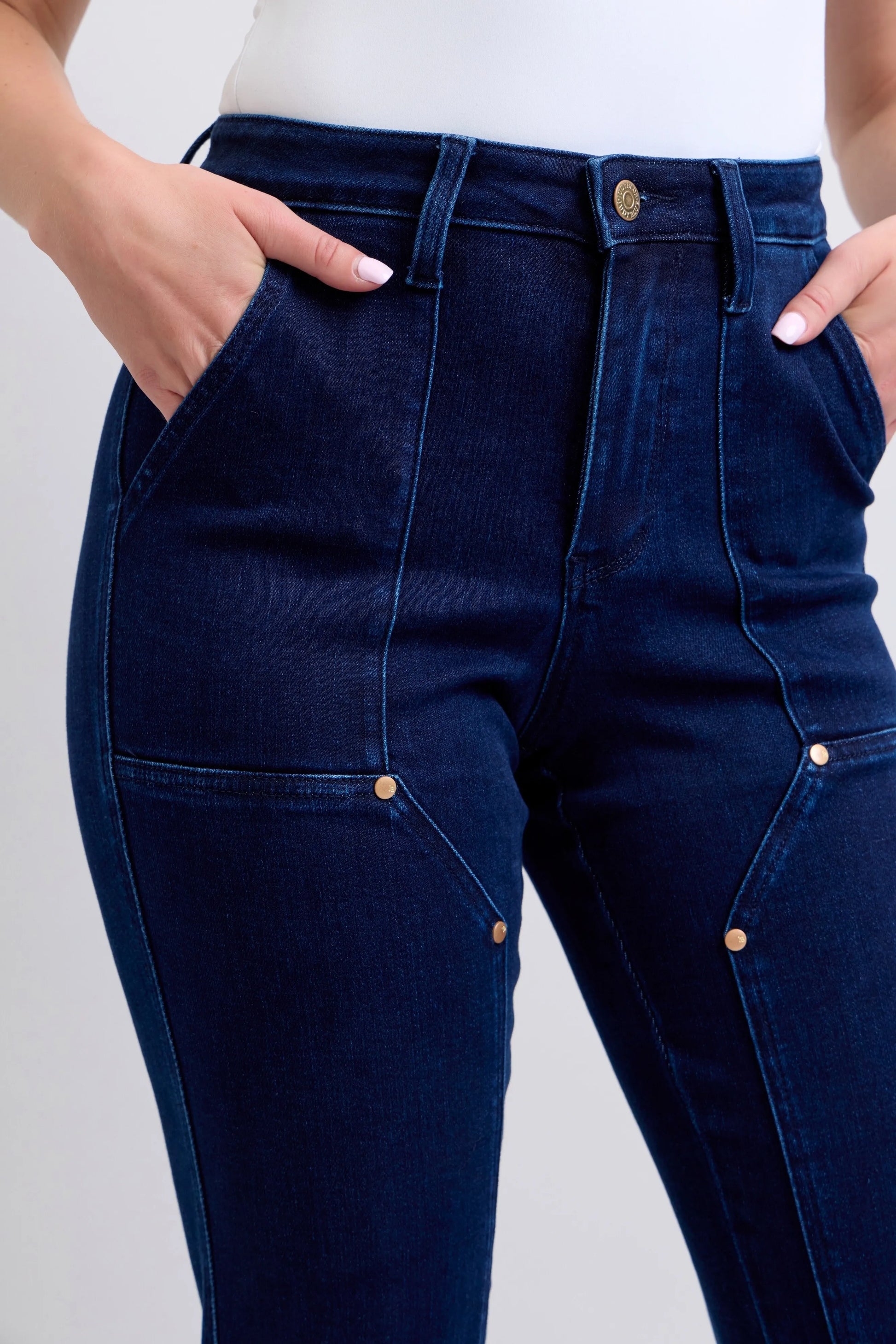 Judy Blue Full Size Hw Work Wear Knee Patch Straight Jeans Plus Size - Premium Women / Jeans & Denim from Trendsi - Just $66.99! Shop now at Handbags Specialist Headquarter