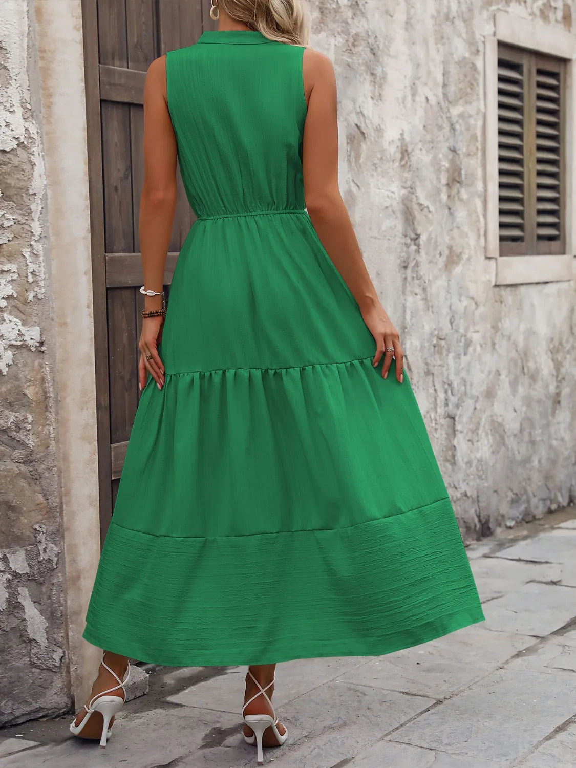 Notched Sleeveless Maxi Tank Dress - Premium Maxi Dress from Trendsi - Just $30.99! Shop now at Handbags Specialist Headquarter