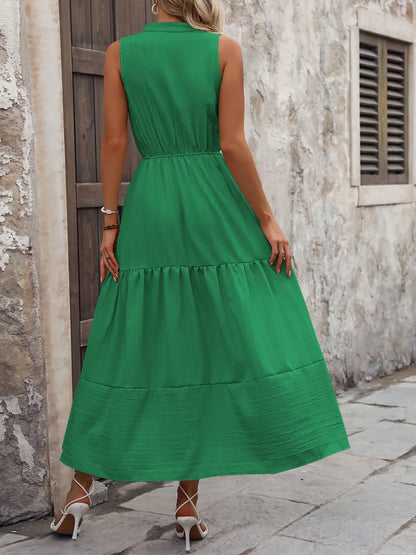 Notched Sleeveless Maxi Tank Dress - Premium Maxi Dress from Trendsi - Just $30.99! Shop now at Handbags Specialist Headquarter