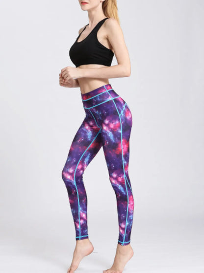 Printed Active High Waist Leggings - Premium Leggings from Trendsi - Just $48.12! Shop now at Handbags Specialist Headquarter