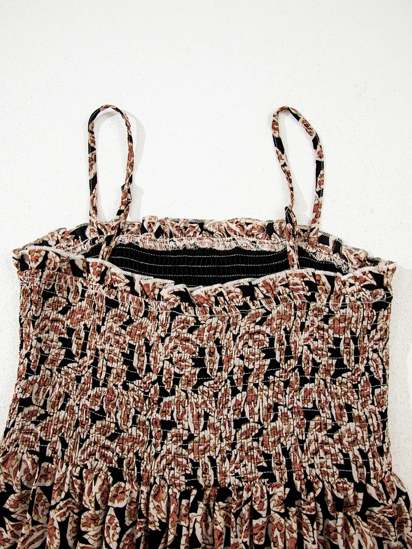 Printed Smocked Bodice Maxi Dress - Premium Maxi Dress from Trendsi - Just $57.99! Shop now at Handbags Specialist Headquarter