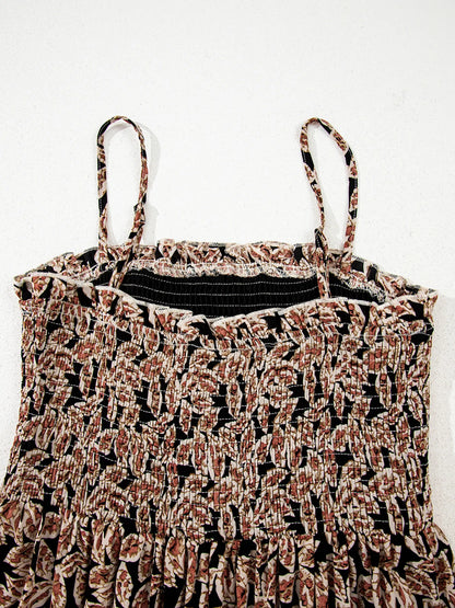 Printed Smocked Bodice Maxi Dress - Premium Maxi Dress from Trendsi - Just $57.99! Shop now at Handbags Specialist Headquarter