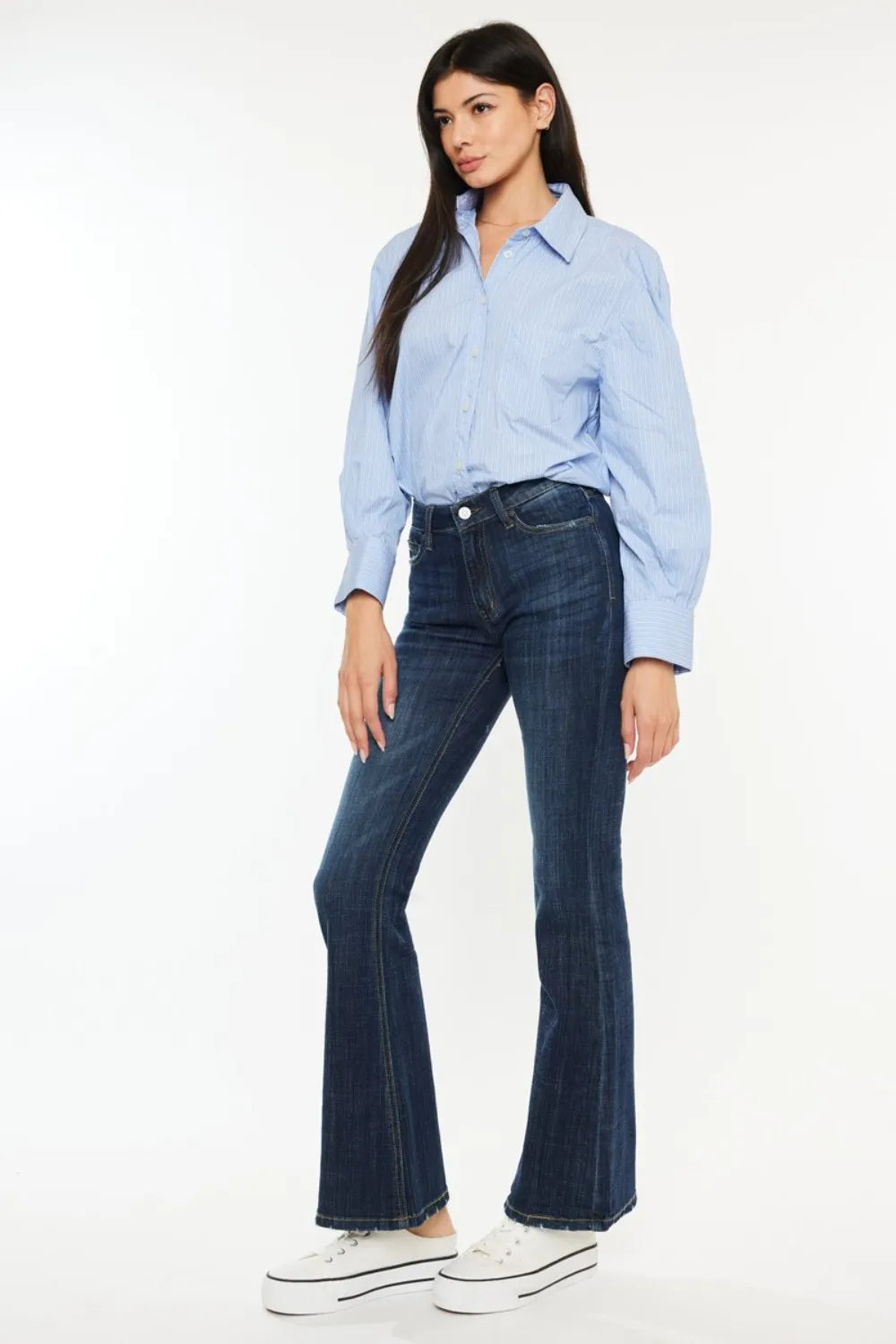 Kancan Full Size Mid Rise Flare Jeans - Premium Sleepwear from Trendsi - Just $67.99! Shop now at Handbags Specialist Headquarter