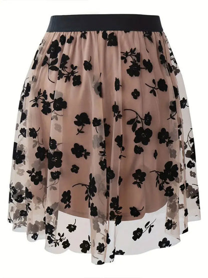 Floral Print High Waist Mini Skirt - Premium Skirts from Trendsi - Just $25.99! Shop now at Handbags Specialist Headquarter