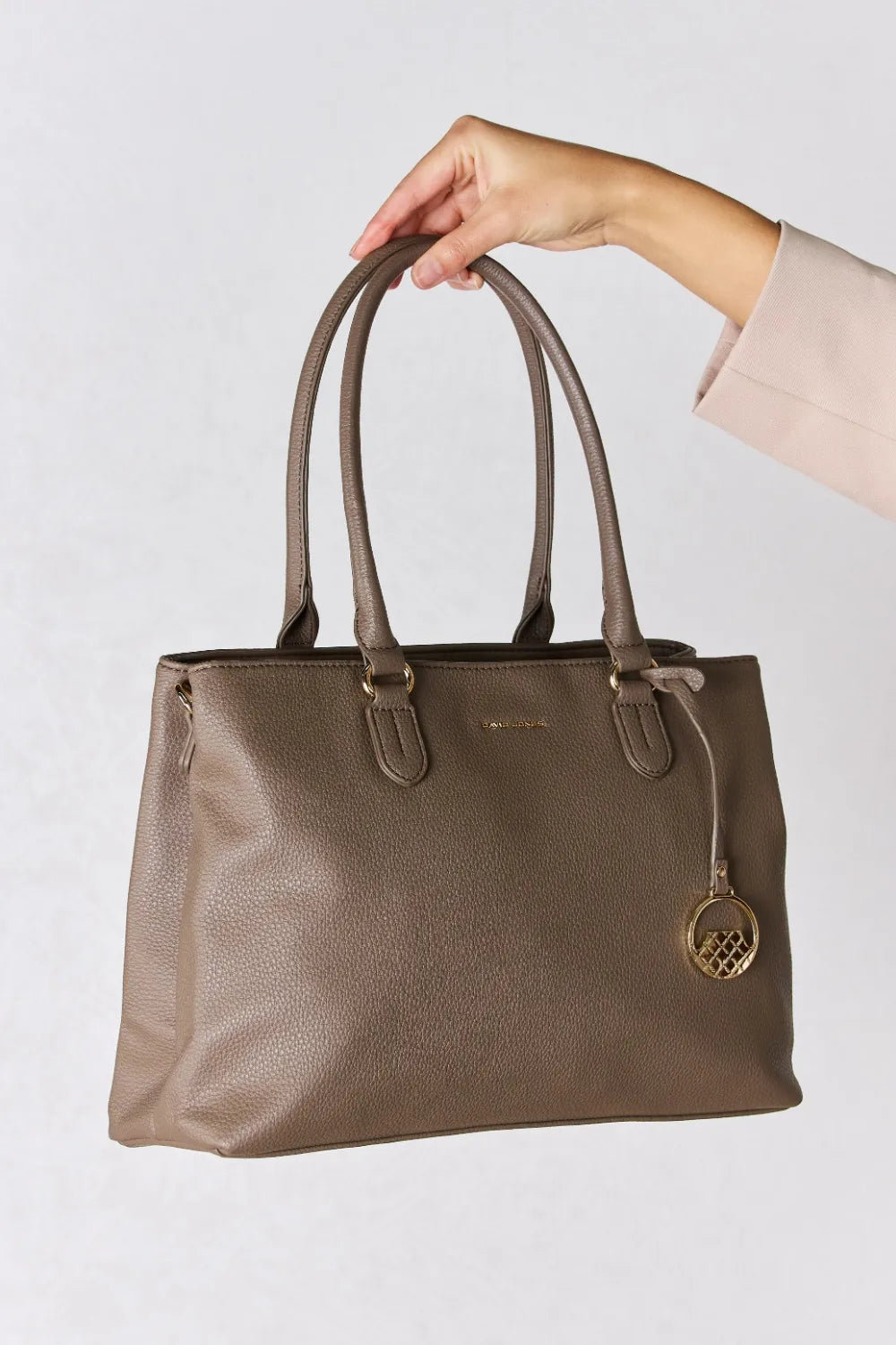 David Jones Structured Leather Handbag - Premium handbags from Trendsi - Just $54.99! Shop now at Handbags Specialist Headquarter