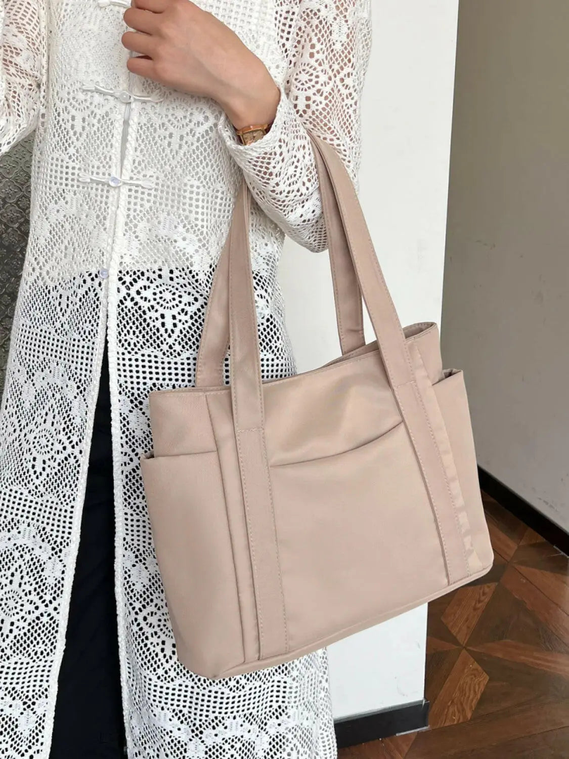 Oxford Cloth Tote Bag with Zipper - Premium Tote Bag from Trendsi - Just $25.64! Shop now at Handbags Specialist Headquarter