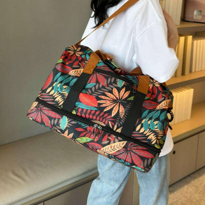 Canvas Printed Travel Bag - Premium Luggage Travel Bags from Trendsi - Just $38.99! Shop now at Handbags Specialist Headquarter