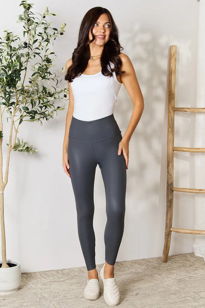 LOVEIT Full Size Wide Waistband High Waist Leggings - Premium Leggings from Trendsi - Just $35.10! Shop now at Handbags Specialist Headquarter