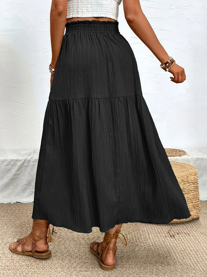 Frill Slit Skirt - Premium Skirts from Trendsi - Just $26.99! Shop now at Handbags Specialist Headquarter