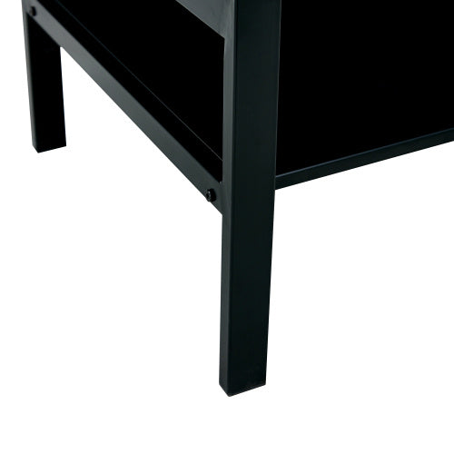 Elevate: Sleek 2-Layer Black Glass Coffee Table