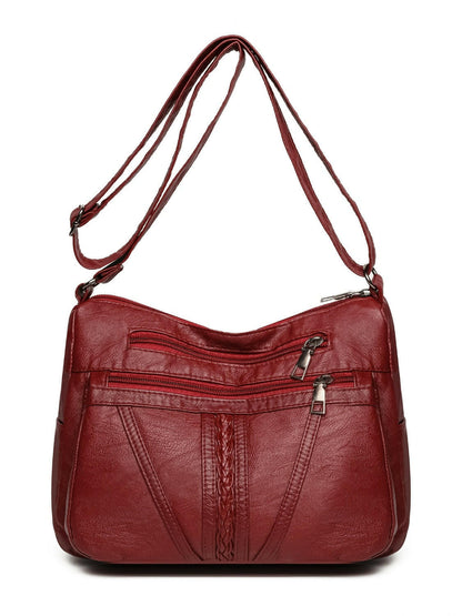 PU Leather Adjustable Strap Shoulder Bag.