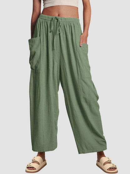 Full Size Wide Leg Pants with Pockets - Premium Women Pants from Trendsi - Just $42.99! Shop now at Handbags Specialist Headquarter