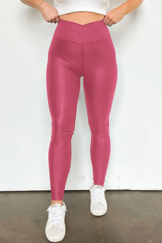 Solid High Waist Leggings - Premium Leggings from Trendsi - Just $41.67! Shop now at Handbags Specialist Headquarter