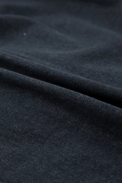 Button Down Raw Hem Ruffled Denim Shirt - Premium Women / Jeans & Denim from Trendsi - Just $43.76! Shop now at Handbags Specialist Headquarter