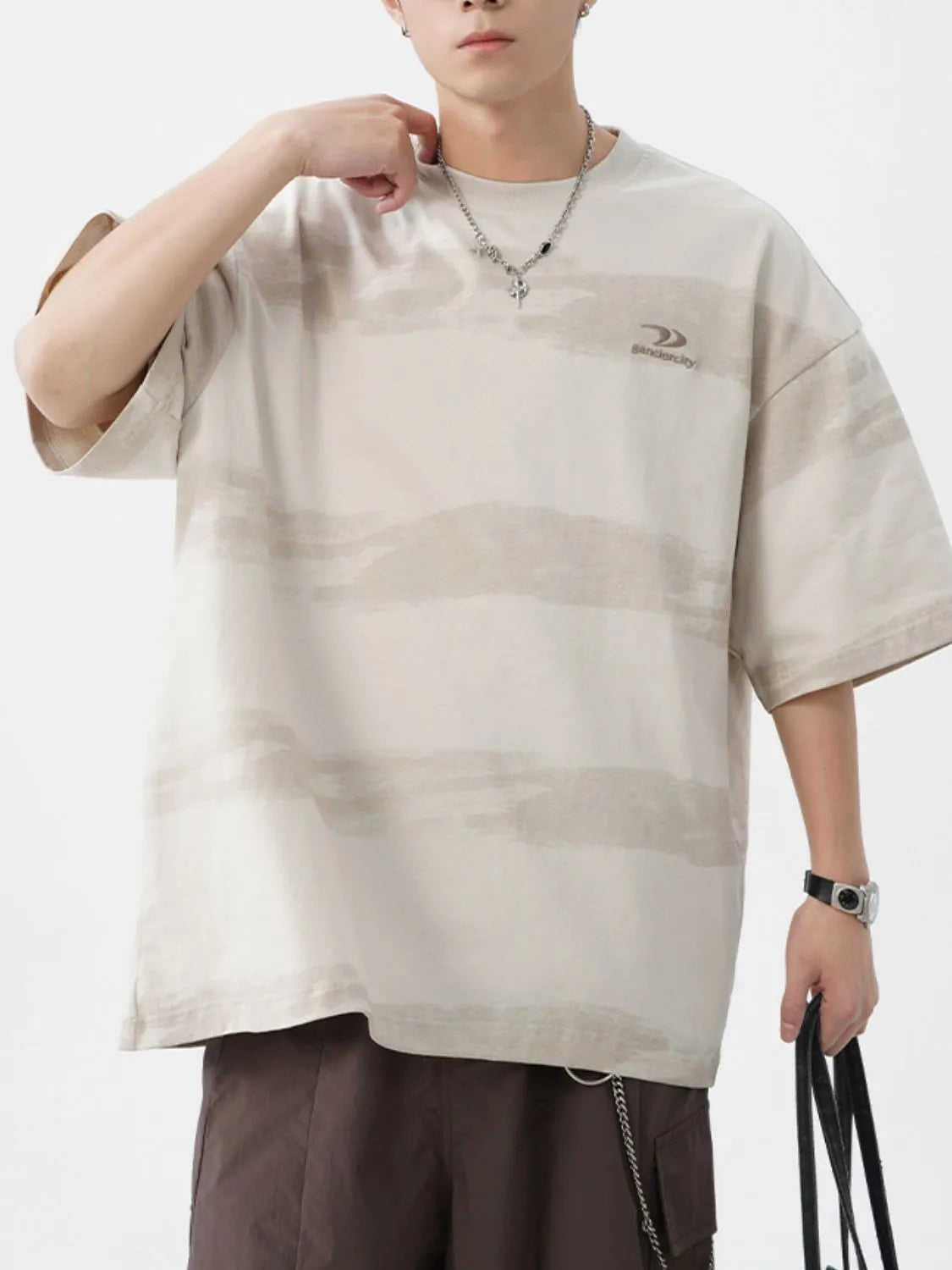 Men's Plus Size Basic style Round Neck Striped T-Shirt - Premium Men's T-Shirt from Trendsi - Just $33.99! Shop now at Handbags Specialist Headquarter