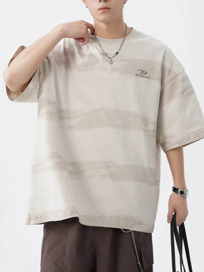 Men's Plus Size Basic style Round Neck Striped T-Shirt - Premium Men's T-Shirt from Trendsi - Just $33.99! Shop now at Handbags Specialist Headquarter