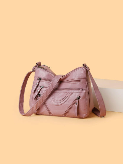 PU Multi-Compartment Crossbody Bag.