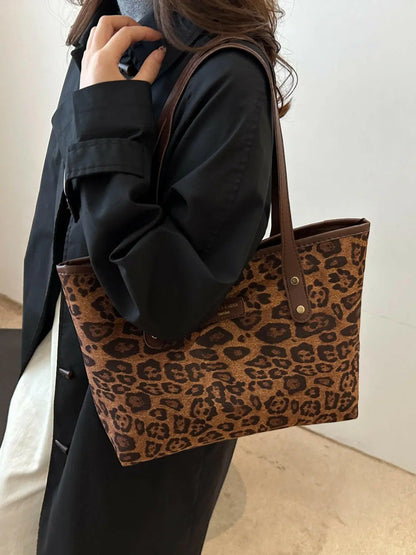 Leopard Polyester Tote Bag - Premium Tote Bag from Trendsi - Just $19! Shop now at Handbags Specialist Headquarter