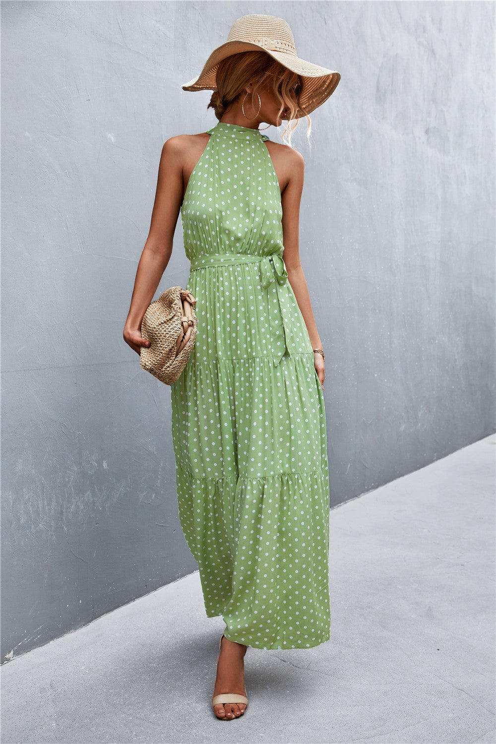 Printed Sleeveless Tie Waist Maxi Dress - Premium Maxi Dress from Trendsi - Just $36.99! Shop now at Handbags Specialist Headquarter