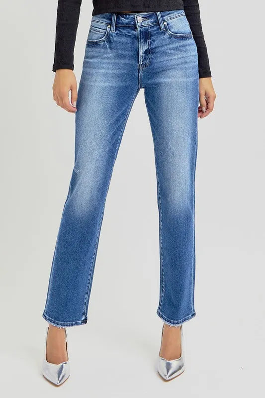 RISEN Mid Rise Ankle Tapered Jeans - Premium Women / Jeans & Denim from Trendsi - Just $58.34! Shop now at Handbags Specialist Headquarter