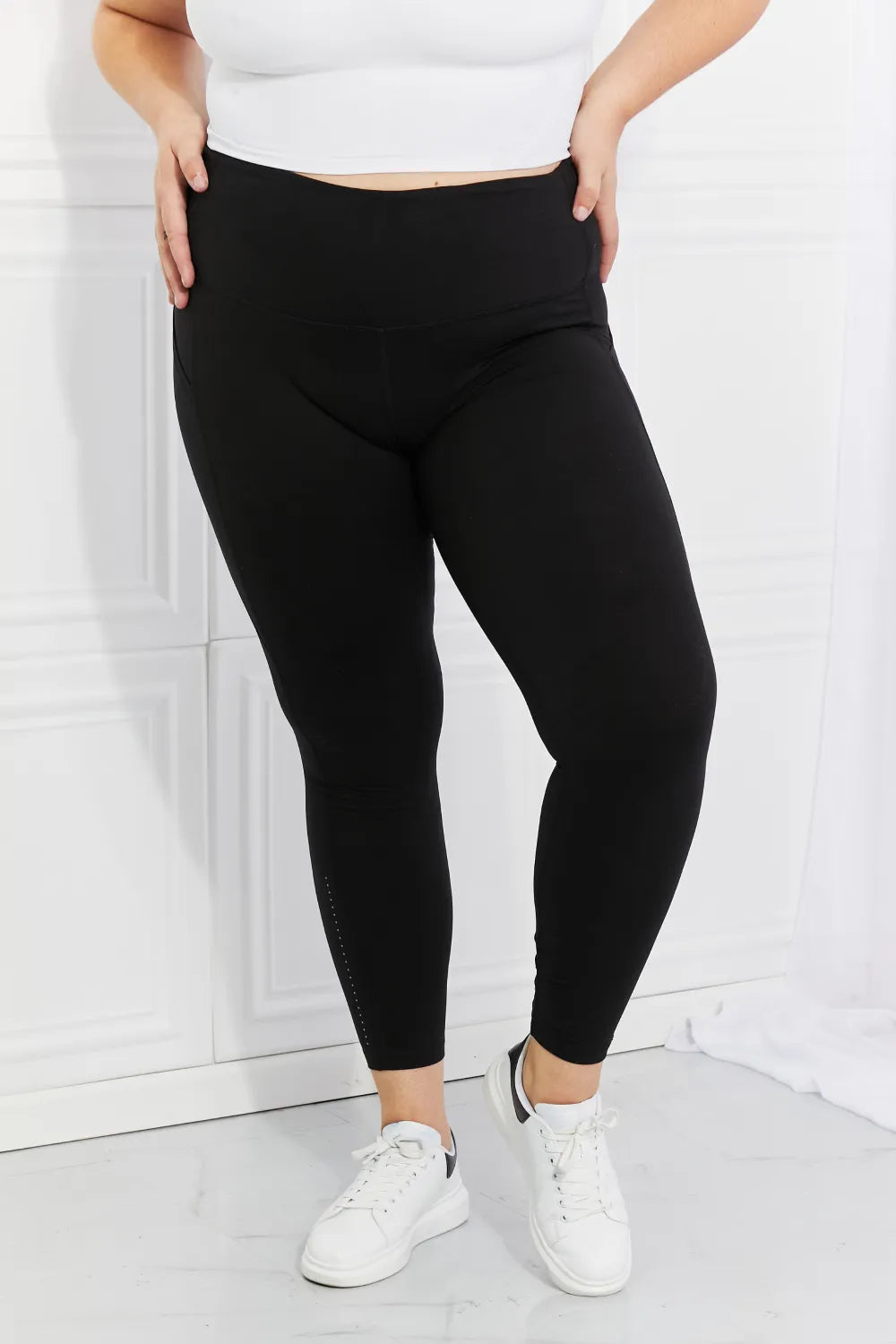 Leggings Depot Full Size Strengthen and Lengthen Reflective Dot Active Leggings - Premium Leggings from Trendsi - Just $37.62! Shop now at Handbags Specialist Headquarter