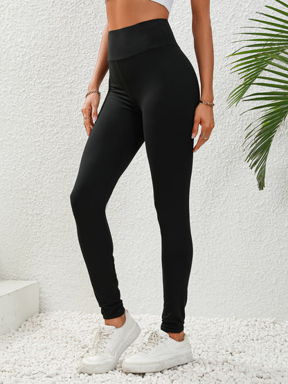 Wide Waistband Leggings - Premium Leggings from Trendsi - Just $31.38! Shop now at Handbags Specialist Headquarter