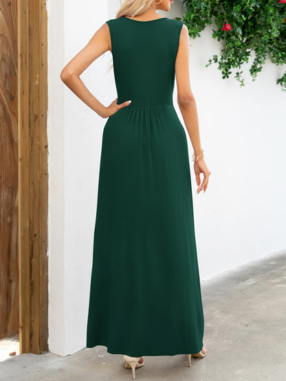 Surplice Neck Sleeveless Maxi Dress - Premium Maxi Dress from Trendsi - Just $38.99! Shop now at Handbags Specialist Headquarter