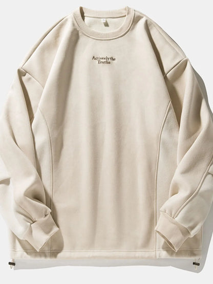 Men's Drawstring Round Neck Long Sleeve Sweatshirt - Premium Men's Sweatshirts from Trendsi - Just $44! Shop now at Handbags Specialist Headquarter