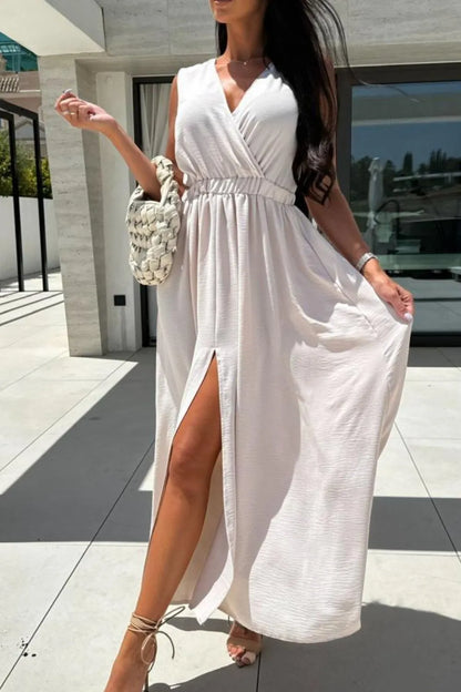 Surplice Sleeveless Slit Maxi Dress - Premium Maxi Dress from Trendsi - Just $34.99! Shop now at Handbags Specialist Headquarter