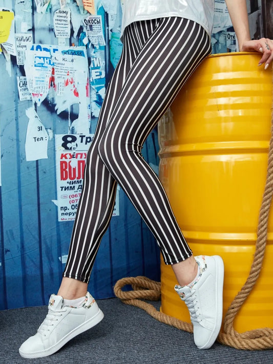Printed High Waist Skinny Leggings - Premium Leggings from Trendsi - Just $36.72! Shop now at Handbags Specialist Headquarter