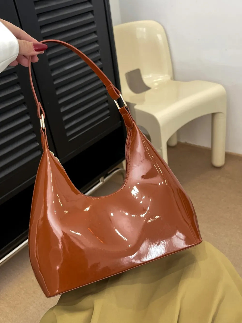 Mirror Surface Shoulder Bag - Premium Tote Bag from Trendsi - Just $39.99! Shop now at Handbags Specialist Headquarter
