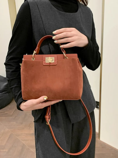 Solid Color Handbag with Removable Strap - Premium handbags from Trendsi - Just $33.99! Shop now at Handbags Specialist Headquarter