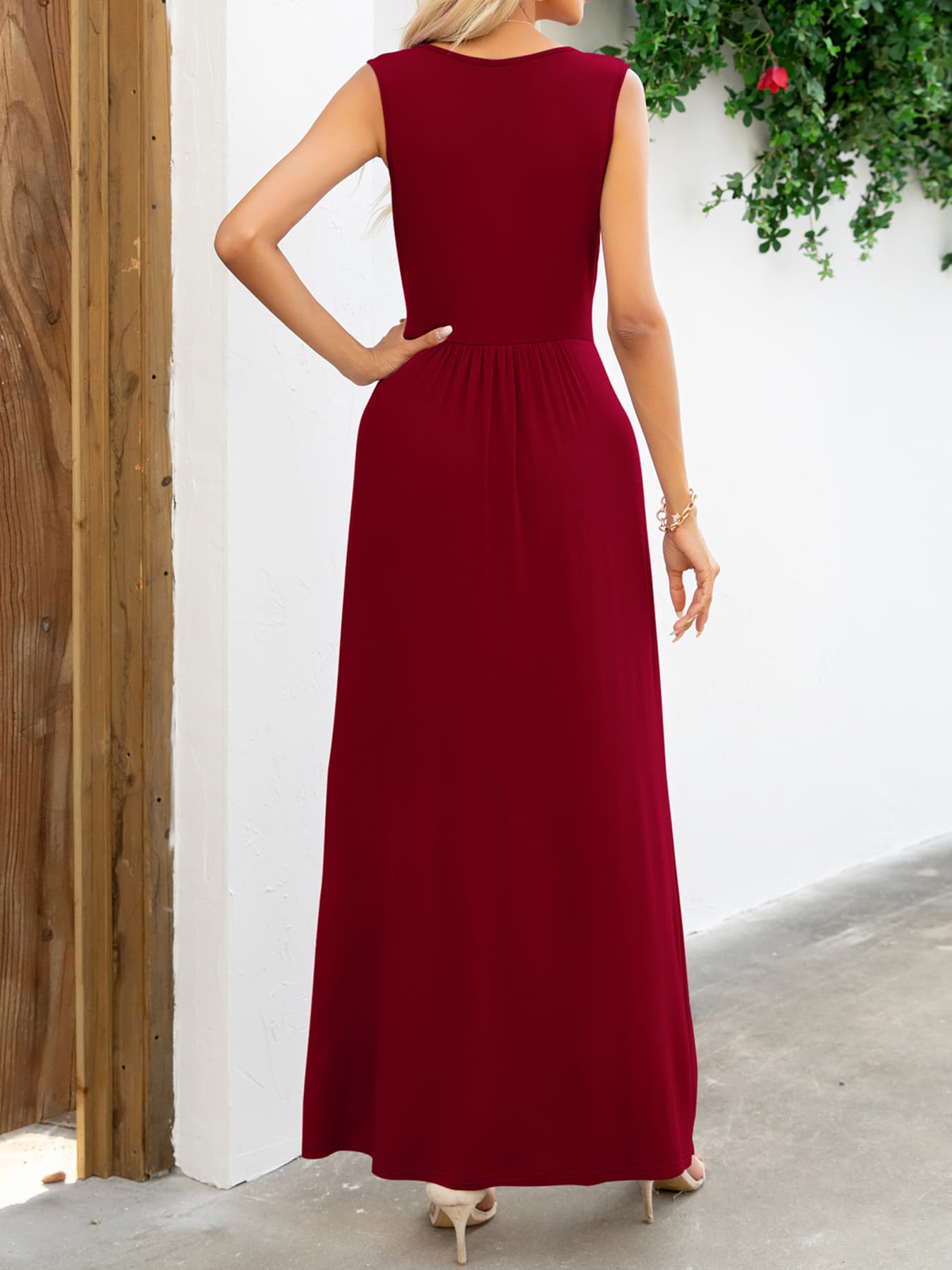 Surplice Neck Sleeveless Maxi Dress - Premium Maxi Dress from Trendsi - Just $38.99! Shop now at Handbags Specialist Headquarter
