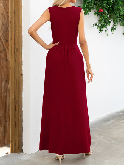 Surplice Neck Sleeveless Maxi Dress - Premium Maxi Dress from Trendsi - Just $38.99! Shop now at Handbags Specialist Headquarter