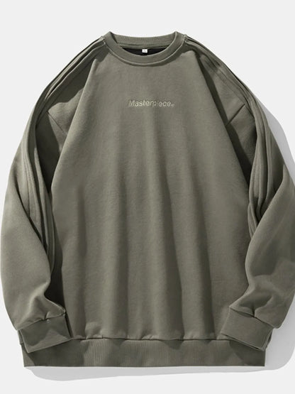 Men's Letter Round Neck Long Sleeve Sweatshirt - Premium Men's Sweatshirts from Trendsi - Just $44! Shop now at Handbags Specialist Headquarter