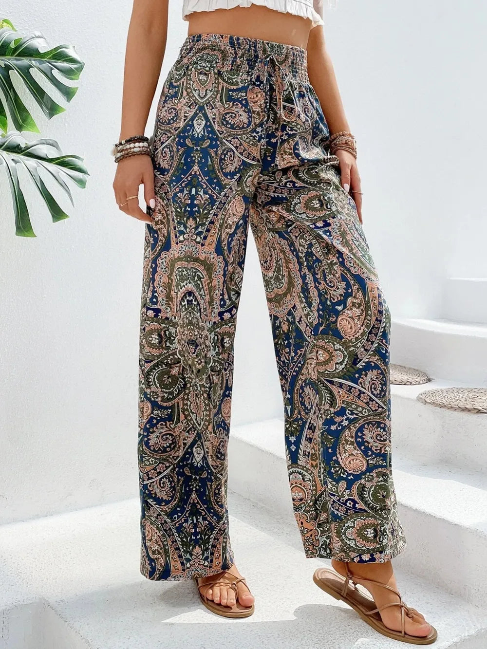 Printed Wide Leg Pants - Premium Women Pants from Trendsi - Just $27.99! Shop now at Handbags Specialist Headquarter