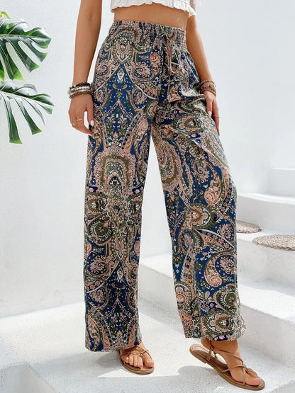 Printed Wide Leg Pants - Premium Women Pants from Trendsi - Just $27.99! Shop now at Handbags Specialist Headquarter