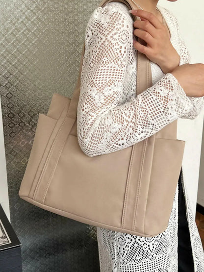 Oxford Cloth Tote Bag with Zipper - Premium Tote Bag from Trendsi - Just $25.64! Shop now at Handbags Specialist Headquarter
